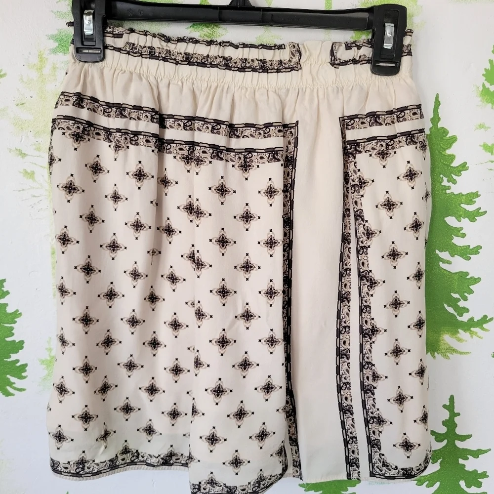 Zara Silk Print Mini Skirt.